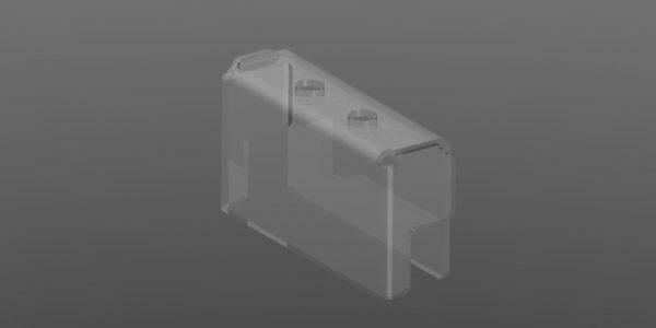 1 way 2BA Terminal Block Cover 3D Render